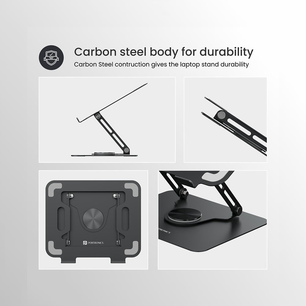 Portronics My Buddy K9 Laptop Stand (Black) : 1 unit