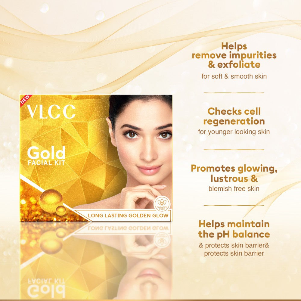 VLCC Gold Facial Kit For Luminous & Radiant Complexion : 60 g