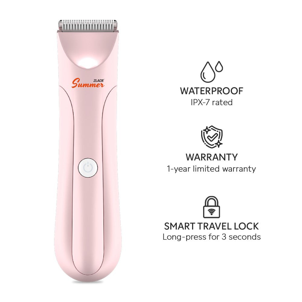 Zlade Summer Waterproof Electric Intimate Female Body Trimmer (Pink, 5W) : 1 unit