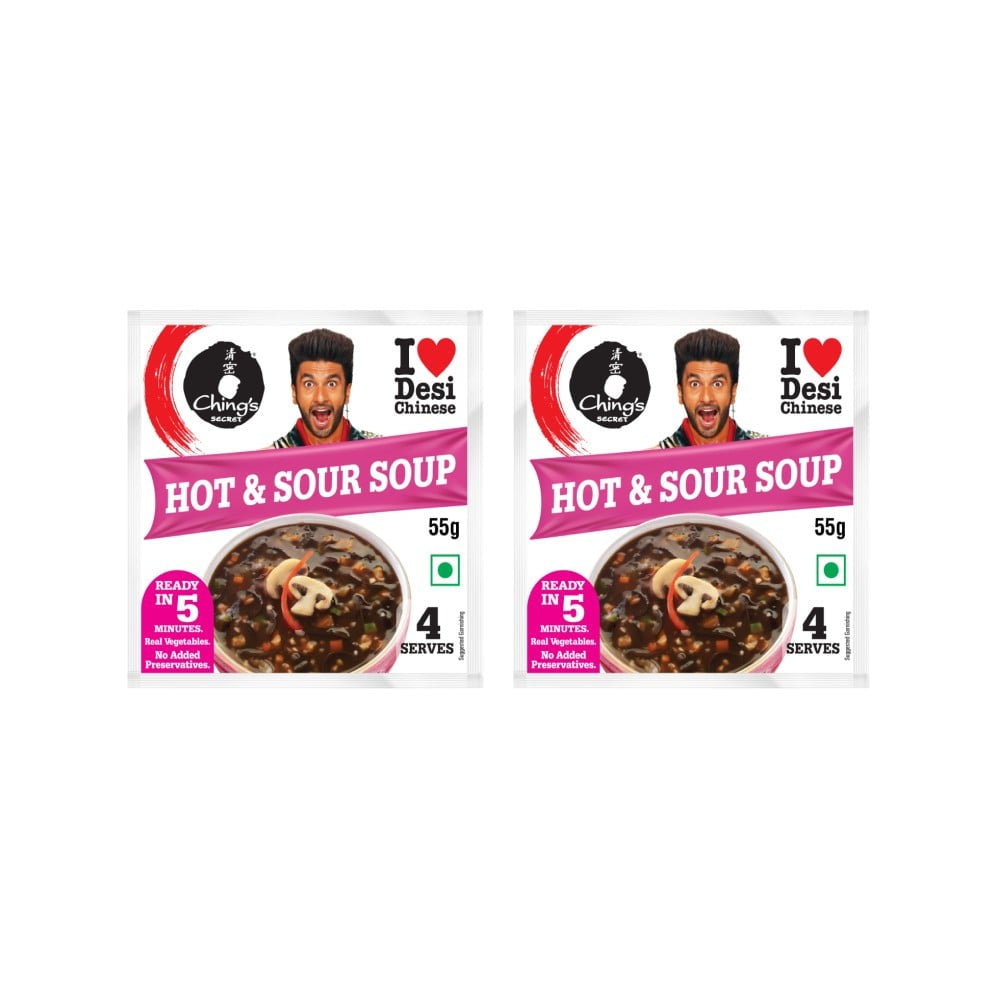 Ching's Secret Hot & Sour Veg Soup - Pack of 2 : 2 x 55 g