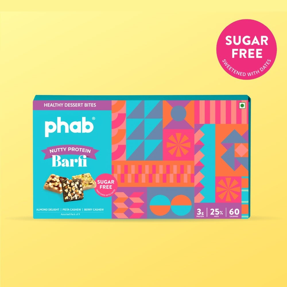 Nutty Protein Barfi Fitness Gift Box by Phab : 1 pack (9 pieces)