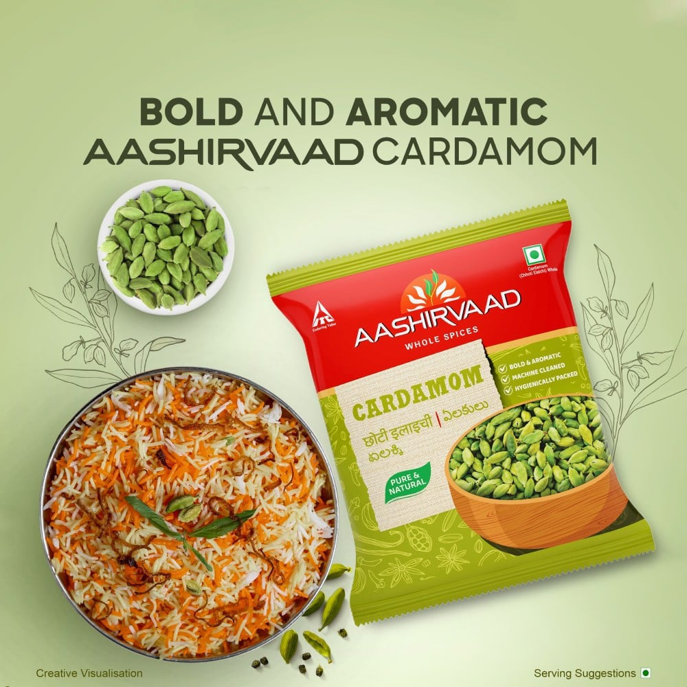 Aashirvaad Green Cardamom Whole : 50 g