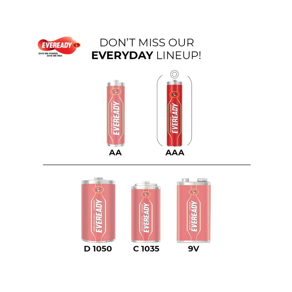Eveready AAA Carbon Zinc Battery : 1 pack (12 Pieces)