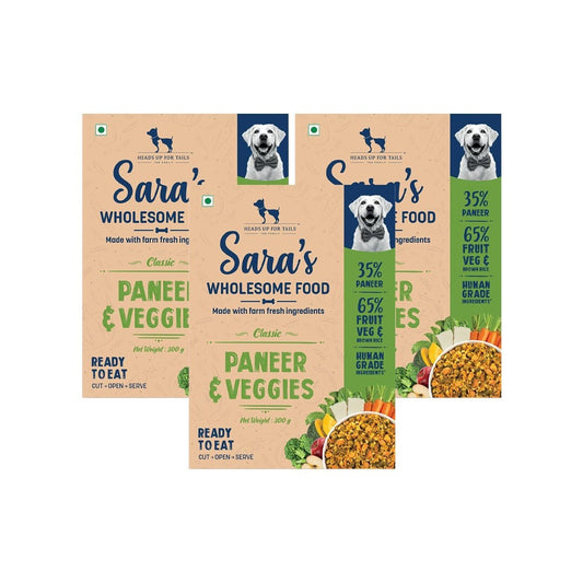 HUFT Sara's Wholesome Classic Paneer & Veggies Dog Veg Food - Pack of 3 : 3 x 300 g