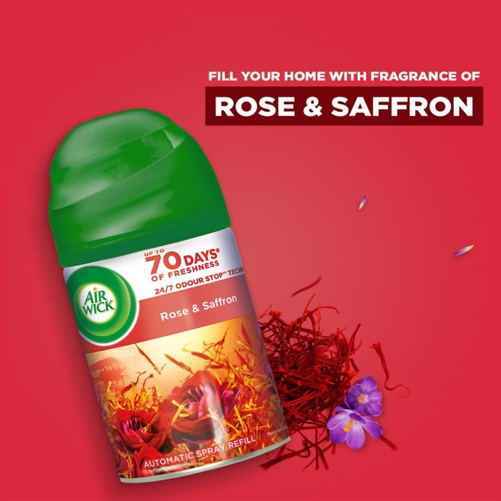 Airwick Airwick Air Freshener Kit (Machine + Summer Delights Refill) + Airwick Freshmatic Automatic Room Freshener (Rose and Saffron) Combo : 250 ml + 250 ml