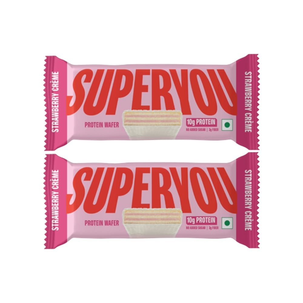 SuperYou Strawberry Creme Wafer Protein Bar - Pack of 2 : 2 x 40 g