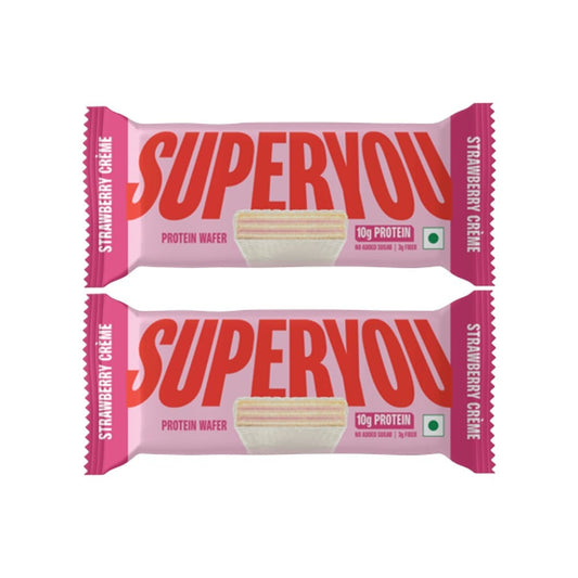 SuperYou Strawberry Creme Wafer Protein Bar - Pack of 2 : 2 x 40 g