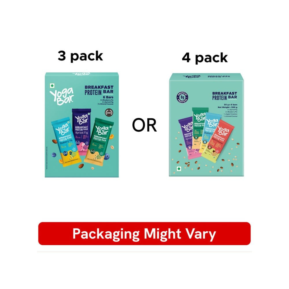 Yoga Bar Assorted Breakfast Protein Bar - Pack of 6 : 6 x 45 g