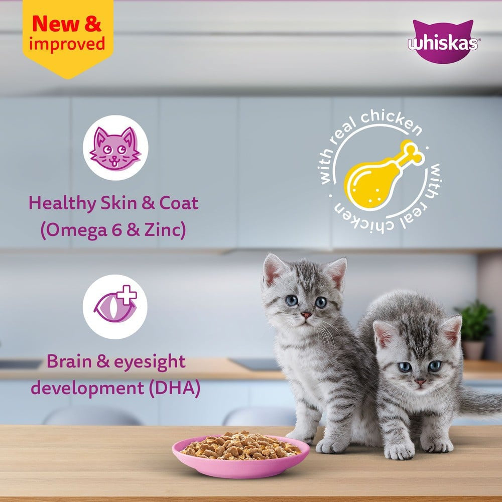 Whiskas Kitten Wet Wet Kitten Food -Chicken in Gravy (2-12 Months) - Pack of 4 : 4 x 80 g