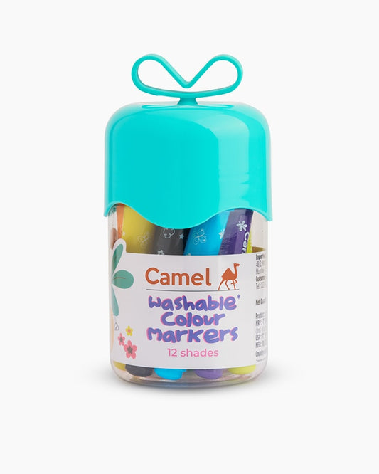 Camel Washable Colour Markers - 12 Shades (Emerald Blue)