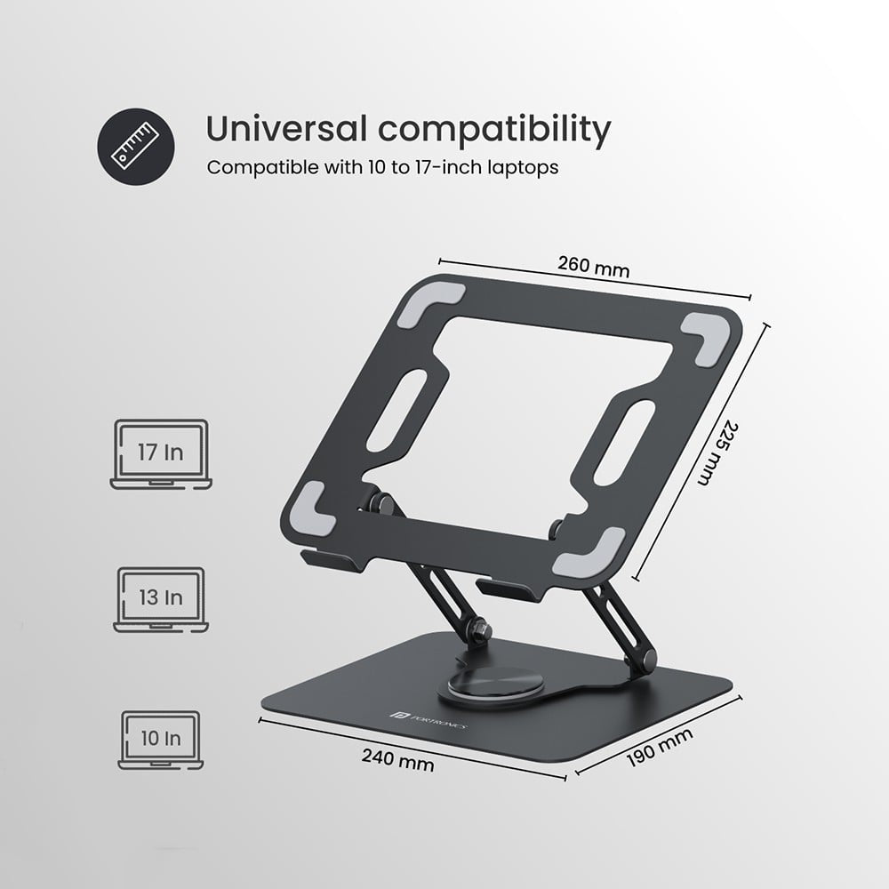 Portronics My Buddy K9 Laptop Stand (Black) : 1 unit
