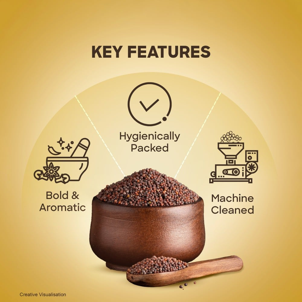 Aashirvaad Pure Whole Mustard Seeds : 200 g