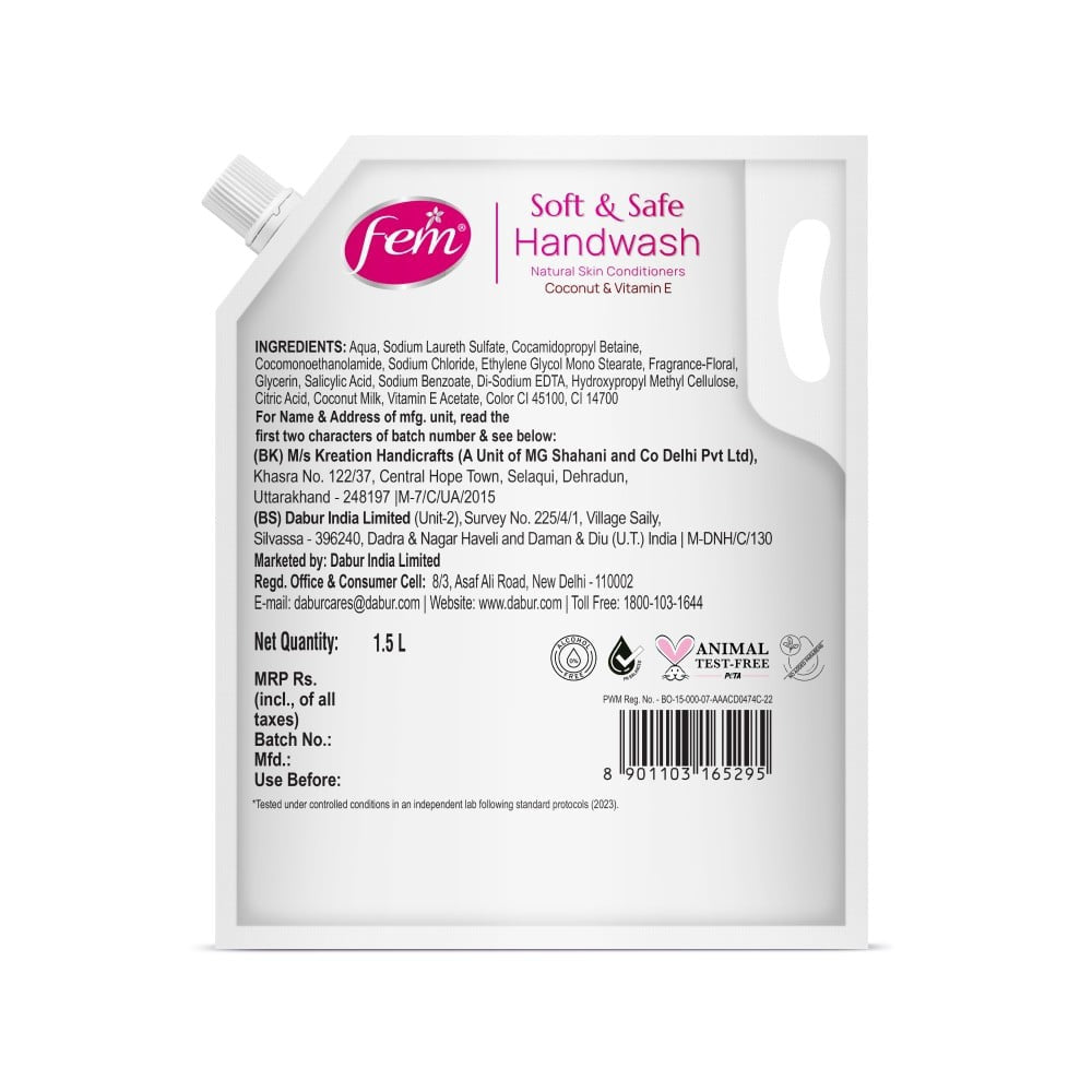 Dabur Fem Floral Bouquet Hand Wash : 1.5 ltr