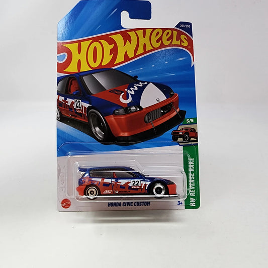 Honda Civic Custom (Michelin – Blue, Red) – Hot Wheels 2025 by Mattel