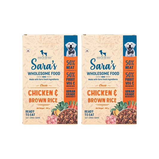 HUFT Sara's Wholesome Classic Chicken & Brown Rice Dog Food - Pack of 2 : 2 x 100 g