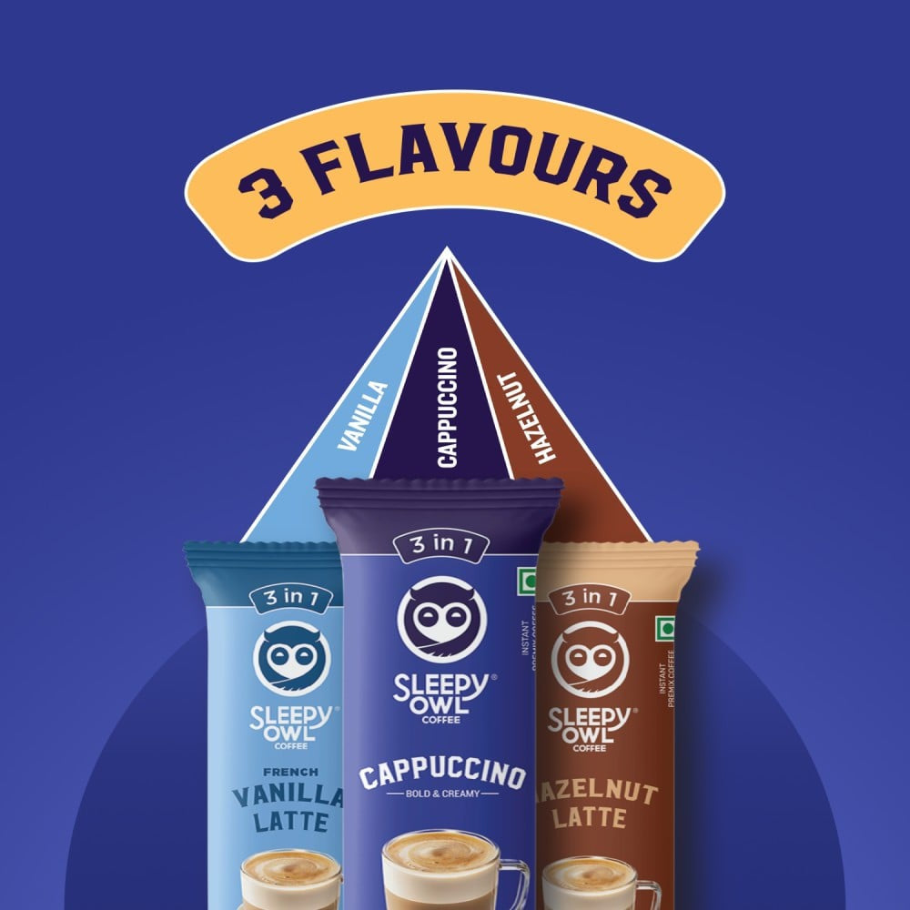 Sleepy Owl Cappuccino Instant Coffee Premix (3 in 1) : 5 x 20 g