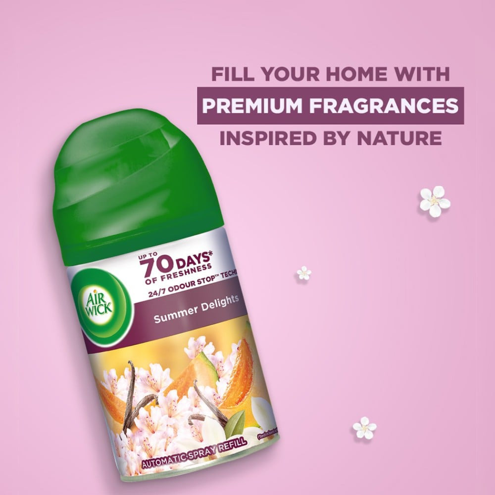 Airwick Airwick Air Freshener Kit (Machine + Summer Delights Refill) + Airwick Freshmatic Air Freshener Refill (Summer Delights) Combo : 250 ml + 250 ml