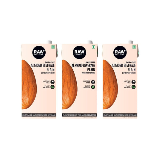 Raw Pressery Plain & Unsweetened Almond Beverage - Pack of 3 : 3 x 1 ltr