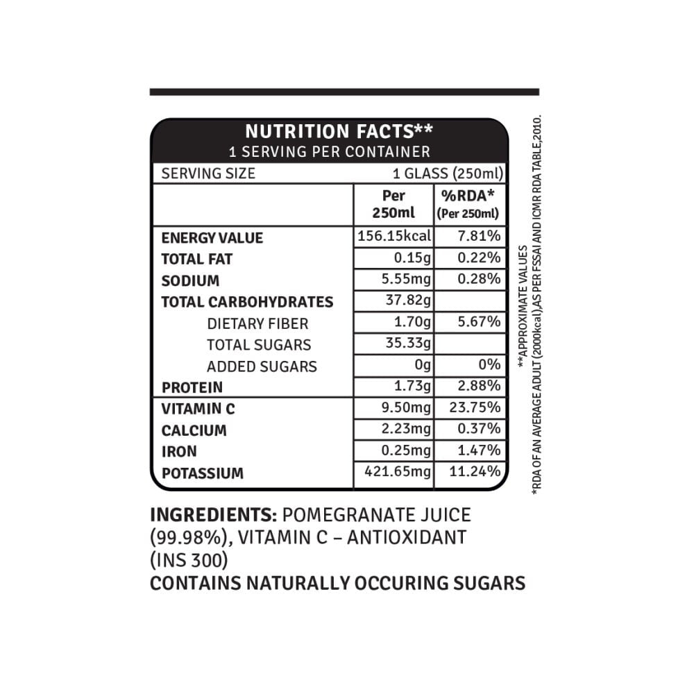 Raw Pressery Pomegranate Juice : 250 ml