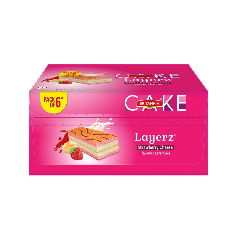 Britannia Layerz Strawberry Cheese Layered Cake : 144 g (6 x 24 g)