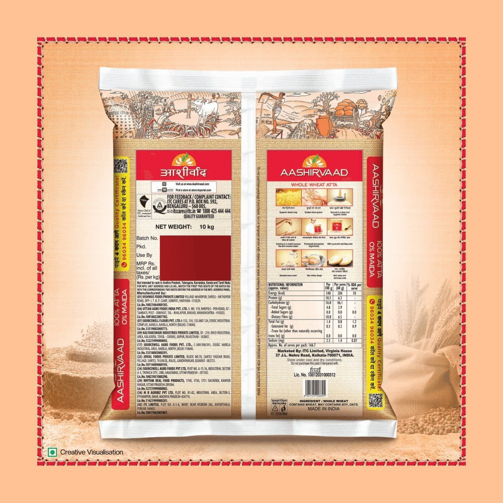 Aashirvaad Shudh Chakki Atta (100% Atta, 0% Maida) : 10 kg