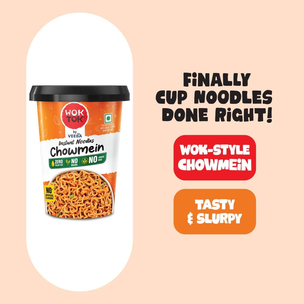 Wok Tok by Veeba Chowmein Instant Cup Noodles : 92.5 g