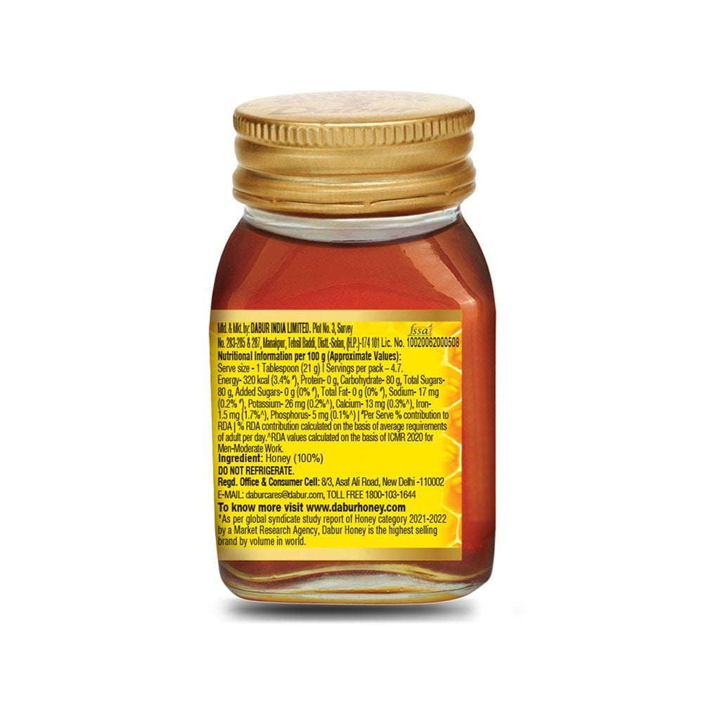 Dabur Honey - 100% Pure, World's No.1 Honey Brand (No Sugar Adulteration) : 100 g