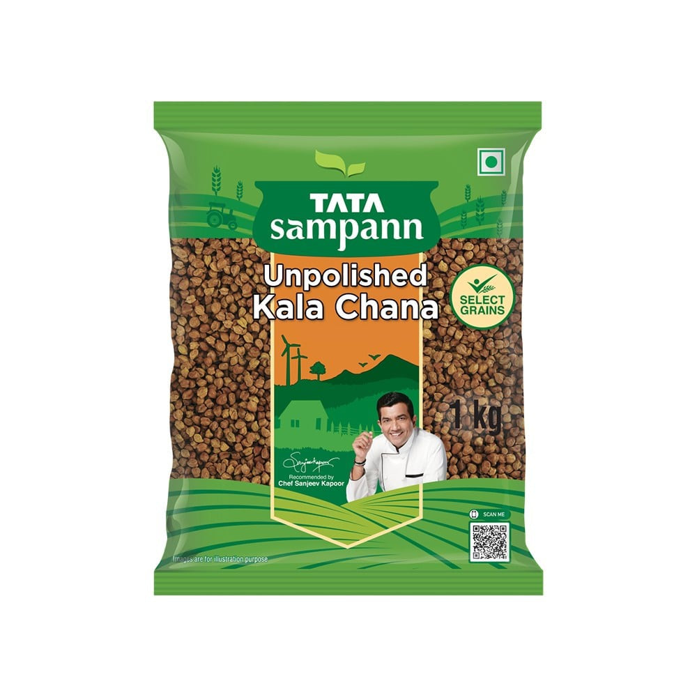 Tata Sampann Unpolished Kala Chana (Black, Brown) : 1 kg