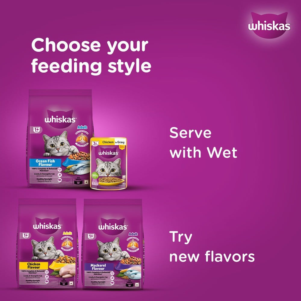Whiskas Adult Dry Cat Food -Ocean Fish Flavour (1+ Years) : 1.2 kg