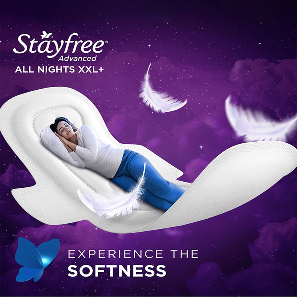 Stayfree Advanced All Nights Sanitary Pads : 16 pieces