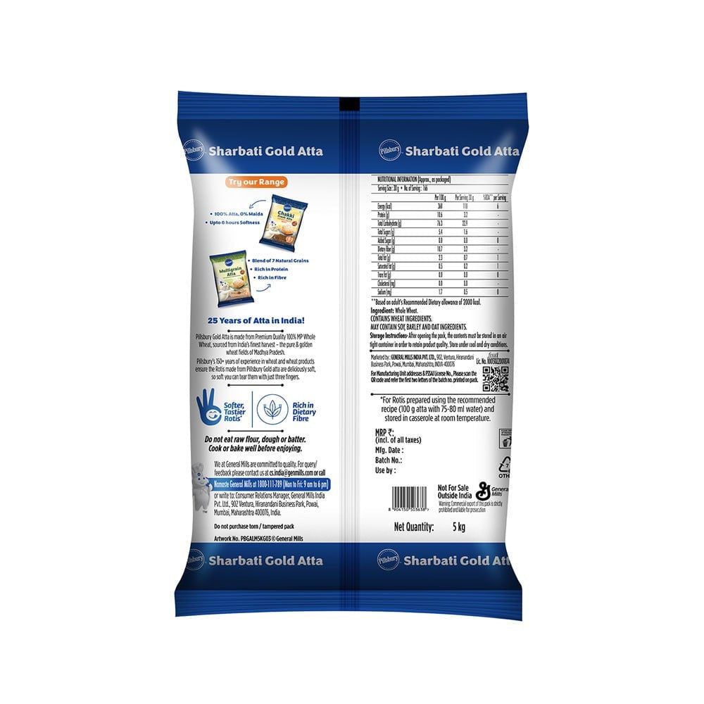 Pillsbury Gold Sharbati Atta : 5 kg