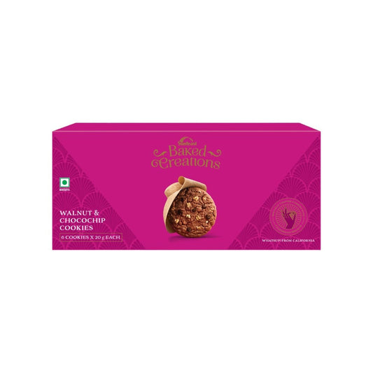 Sunfeast Baked Creations Walnut & Choco Chip Cookies : 6 x 20 g