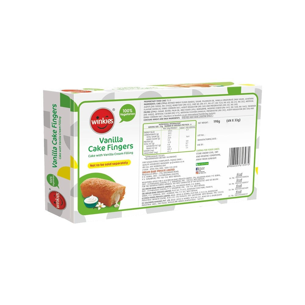 Winkies Novo Vanilla Filled Cake : 198 g