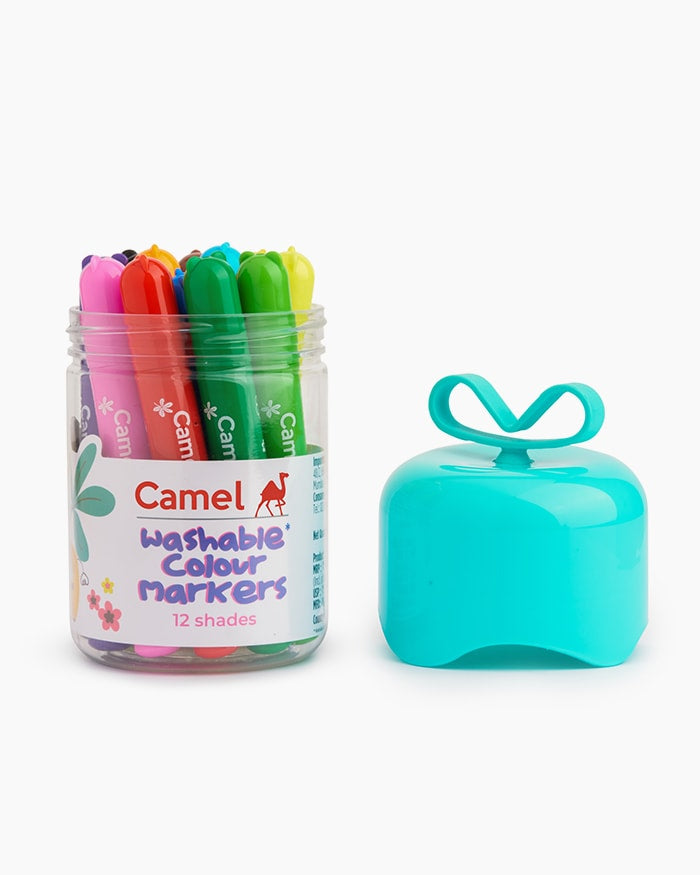 Camel Washable Colour Markers - 12 Shades (Emerald Blue)