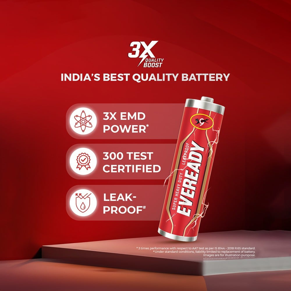 Eveready AA Carbon Zinc Battery : 4 units