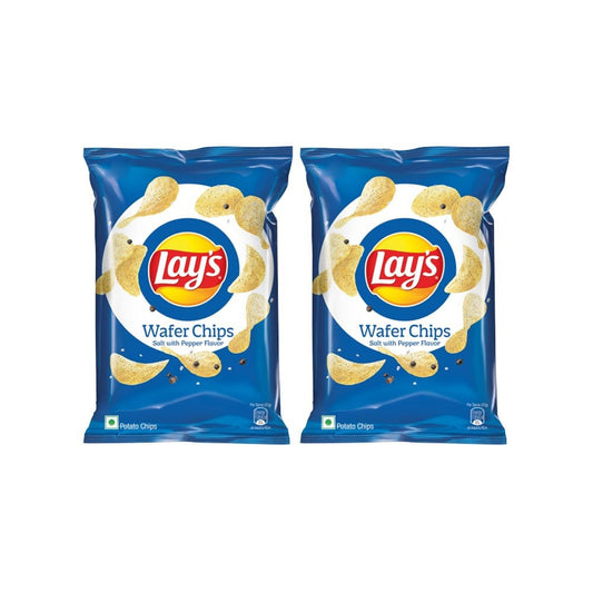 Lay's Wafer Potato Chips (Salt & Pepper) - Pack of 2 : 2 x 82 g