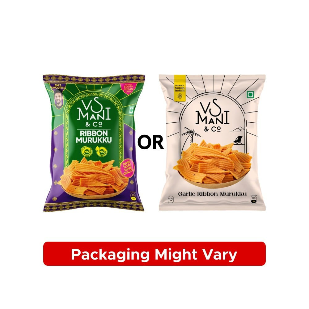 VS Mani & Co. Garlic Ribbon Murukku, No Palm Oil : 65 g