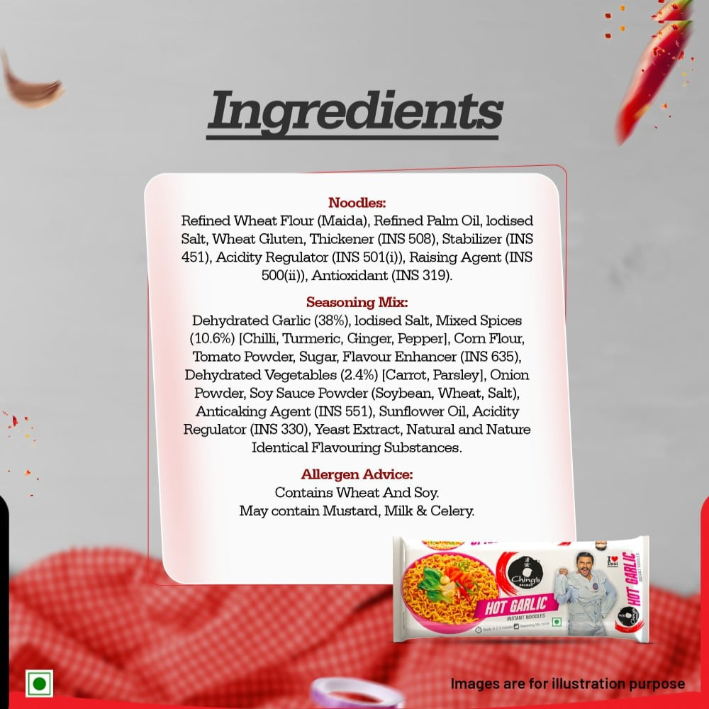 Ching's Secret Hot Garlic Flavoured Instant Noodles : 240 g