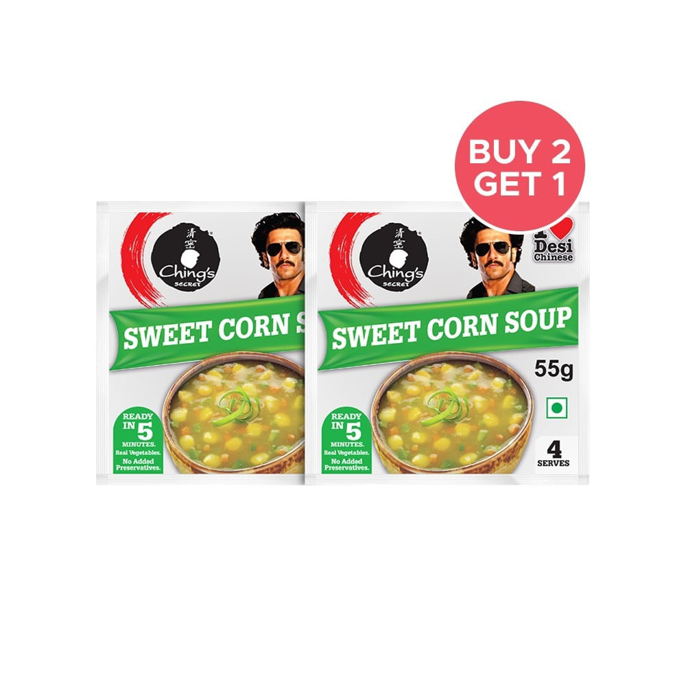 Ching's Secret Sweet Corn Veg Soup 55 g - Buy 2 Get 1 Free : 2 x 55 g + 1 x 55 g