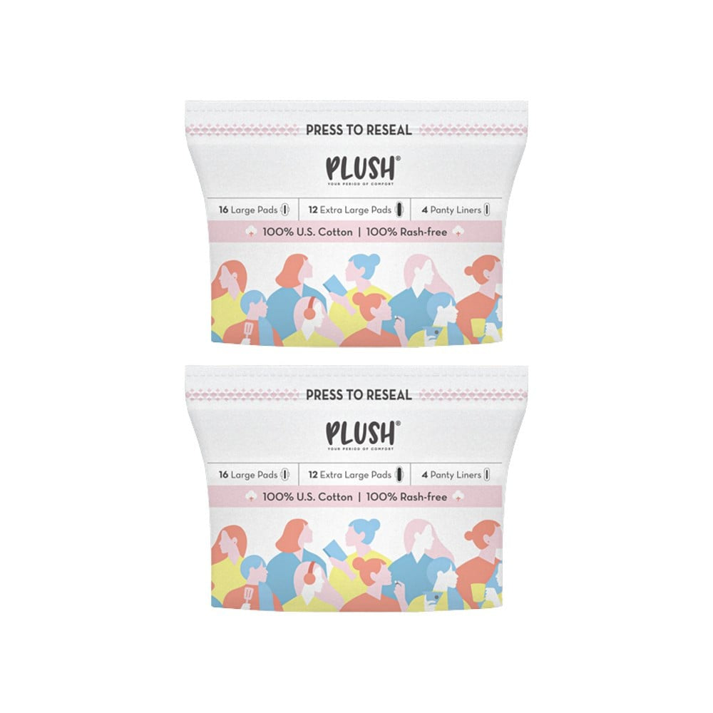 Plush LeakProof Super Saver Sanitary Pads - Pack of 2 : 2 x 32 pieces