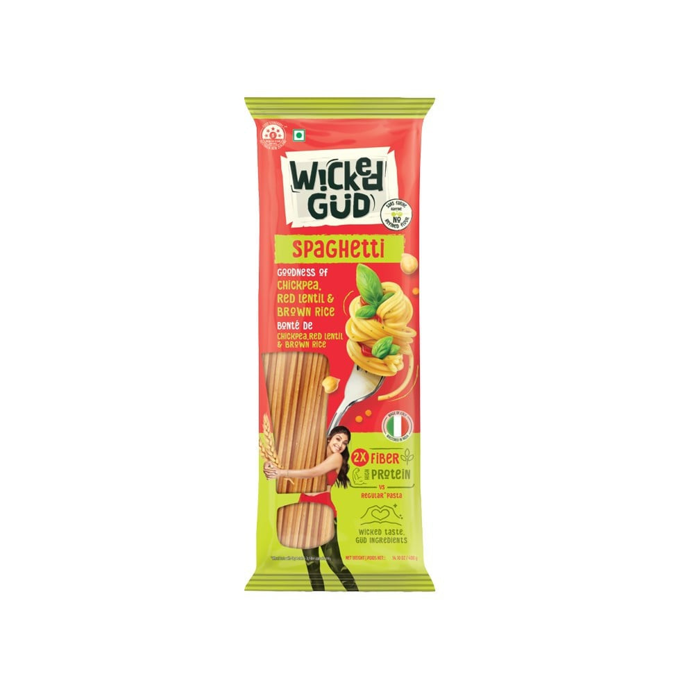 WickedGud Spaghetti (Durum Wheat, Red Lentil & Chickpea) - Pack of 3 : 3 x 400 g