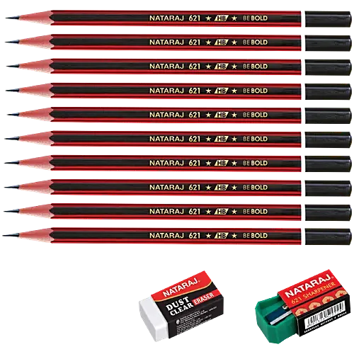 Nataraj 621 Writing Pencils HB Superior Bonded Lead - 10 pcs