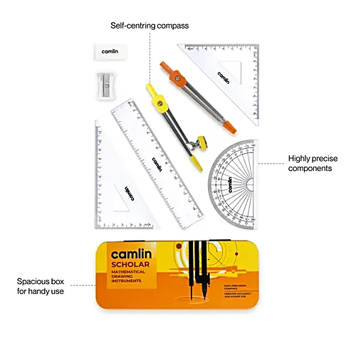 Camel Scholar Mathematical Drawing Instruments, 9 pcs