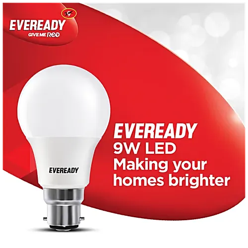 Eveready 9W LED Light Bulb – Energy Efficient with 4KV Surge Protection, 900 Lumens, 1 pc