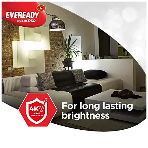 Eveready 9W LED Light Bulb – Energy Efficient with 4KV Surge Protection, 900 Lumens, 1 pc