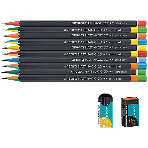 Apsara Matt Magic Extra Dark Pencil - 10 pcs