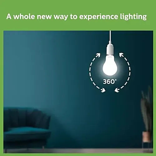 Philips Full Glow 9W LED Bulb - Crystal White, 825 Lumen, 6500K B22, Diffused, 1 pc