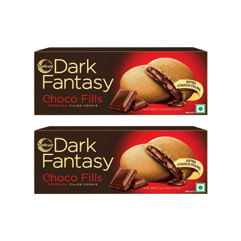 Sunfeast Dark Fantasy Biscuit - Choco Fills Cookies - Pack of 2 : 2 x 69 g