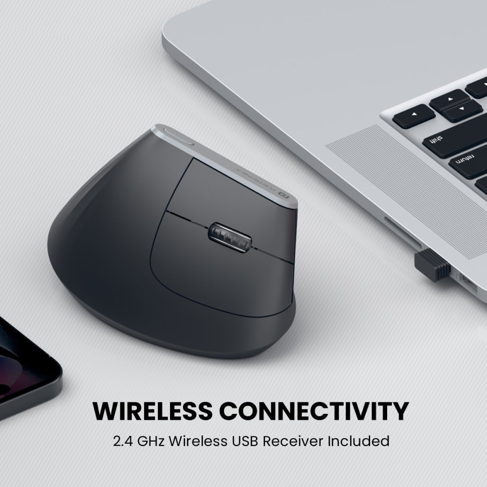 Portronics Toad Ergo Vertical Wireless Mouse (Black) : 1 unit