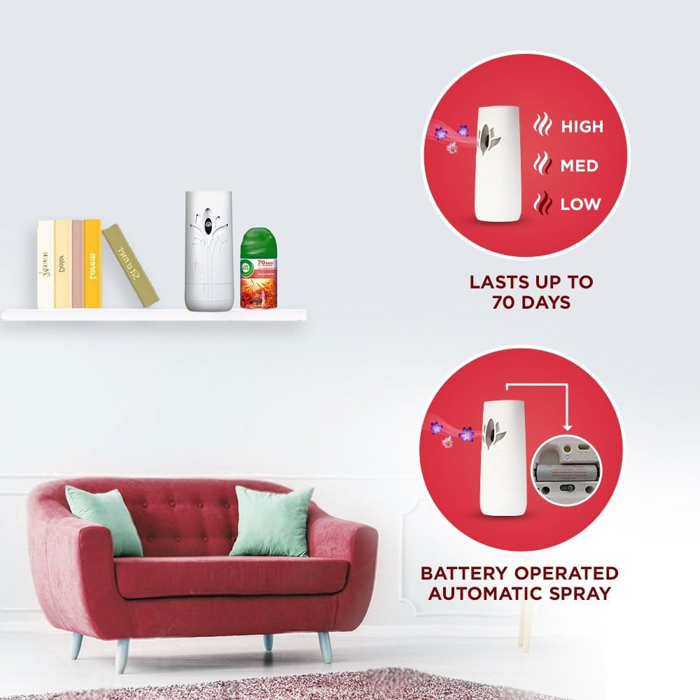 Airwick Airwick Air Freshener Kit (Machine + Summer Delights Refill) + Airwick Freshmatic Automatic Room Freshener (Rose and Saffron) Combo : 250 ml + 250 ml